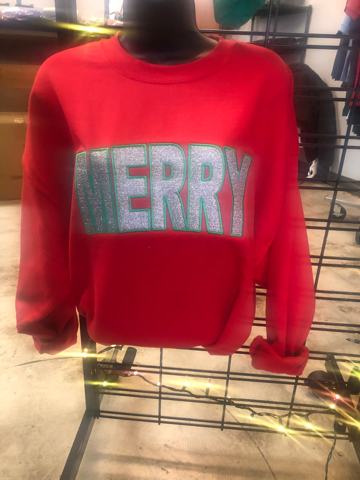 Merry Crew - Embroidered Glitter Applique