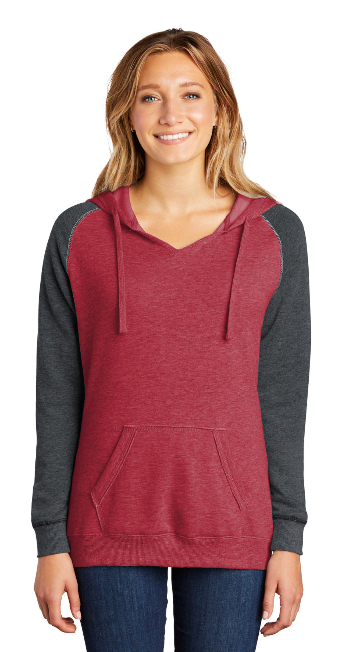 Puff Ink Dragons - District Ladies Lightweight Fleece Raglan Hoodie