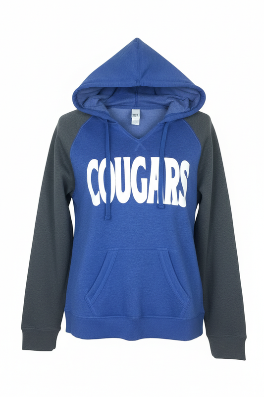 Puff Ink Cougars - District Ladies Lightweight Fleece Raglan Hoodie