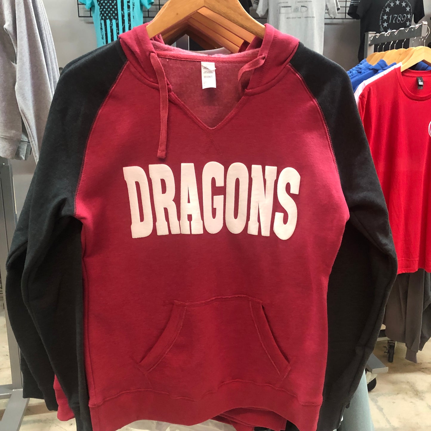 Puff Ink Dragons - District Ladies Lightweight Fleece Raglan Hoodie