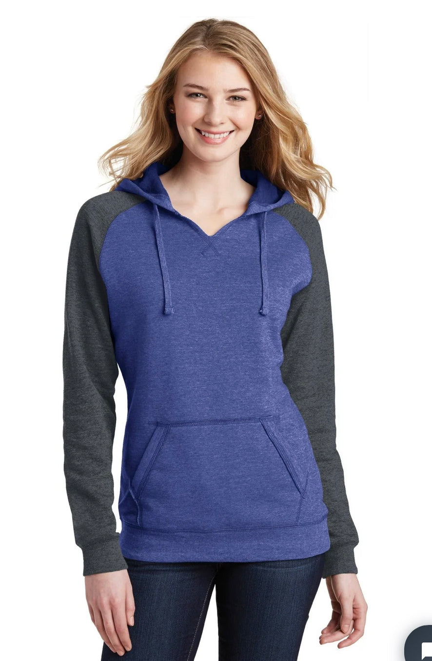 Puff Ink Cougars - District Ladies Lightweight Fleece Raglan Hoodie