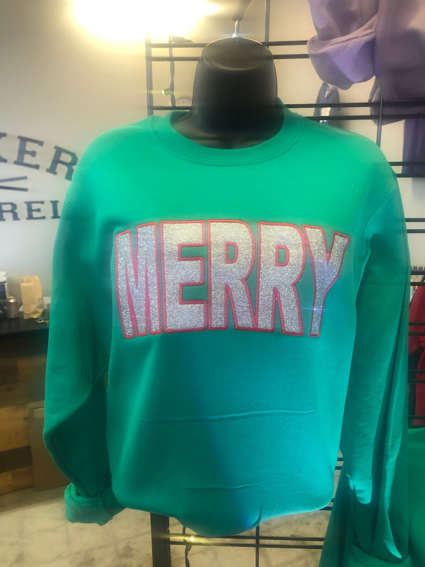 Merry Crew - Embroidered Glitter Applique