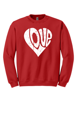 Retro Love Heart, Valentine's Day, Crewneck Sweatshirt