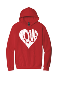 Retro Love Heart, Valentine's Day, Hooded Sweatshirt